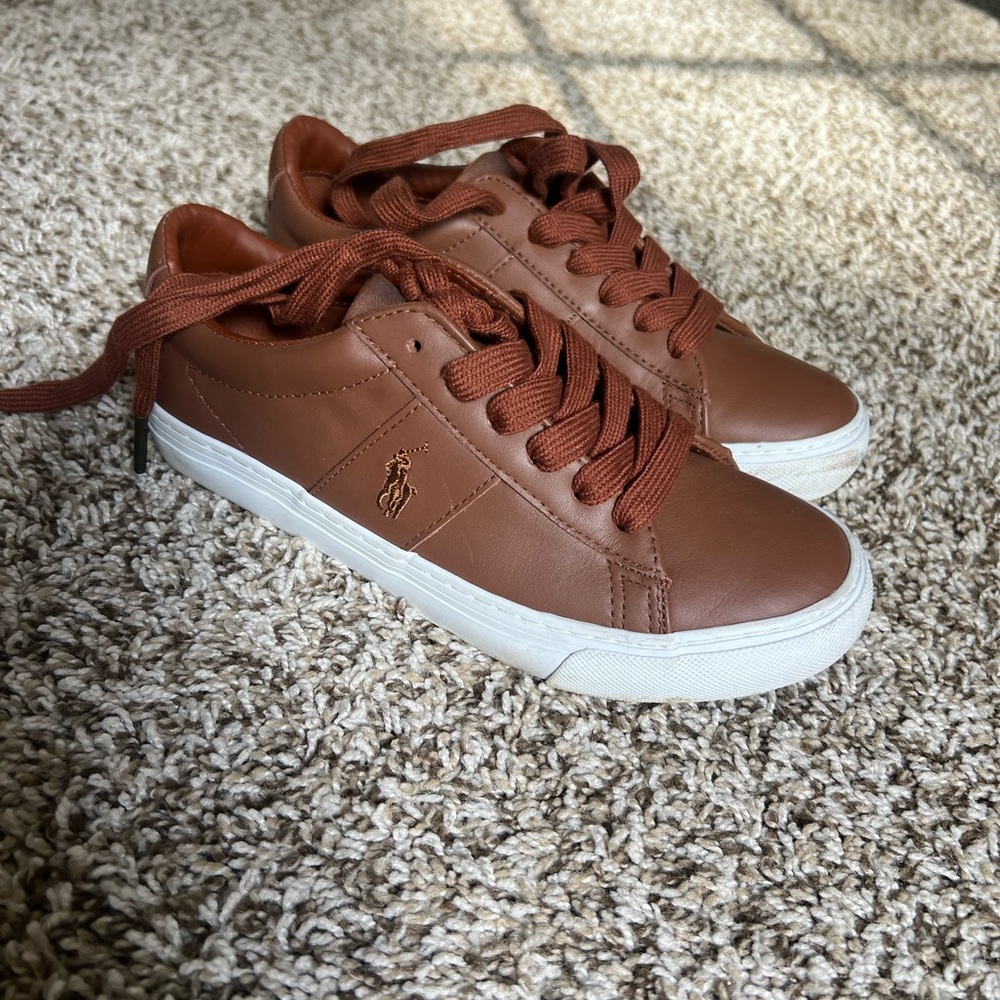 Polo by Ralph Lauren Chestnut Leather Low-Top Sneakers